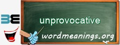 WordMeaning blackboard for unprovocative